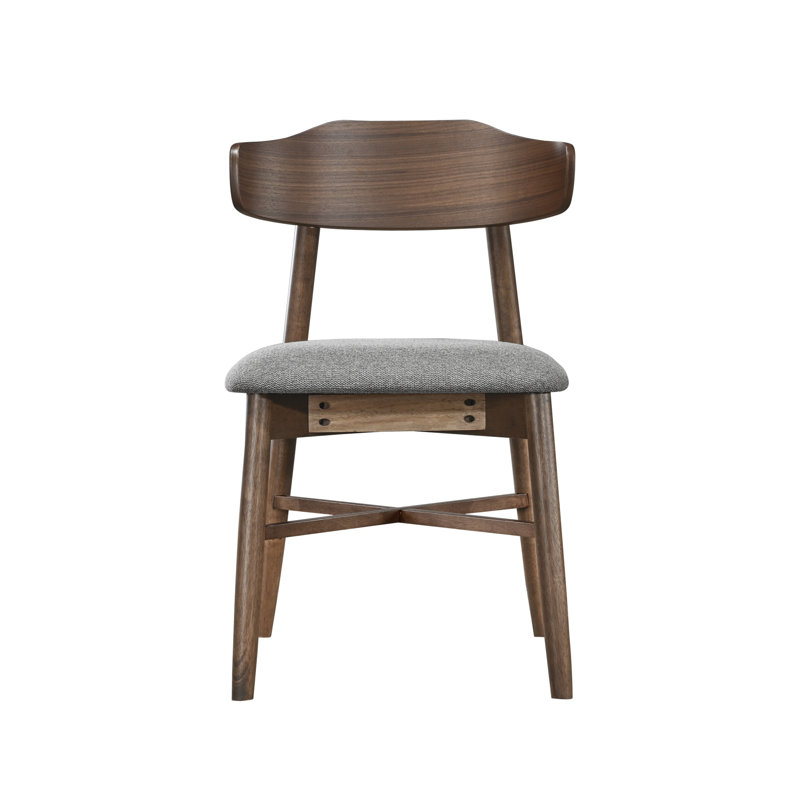 31.4'' H Upholstered Side Chairs with Solid Wood Frame, Brown