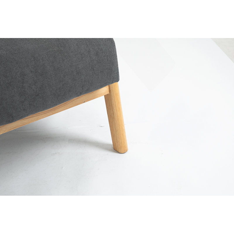 Chaise d'appoint Mid-Century moderne avec structure en bois, chaises de salon rembourrées avec coussin de taille, fauteuil de lecture pour véranda de chambre à coucher