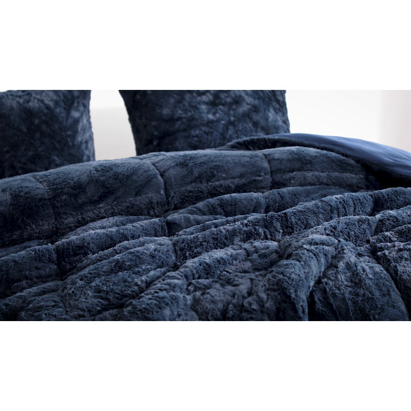 Navy King Reversible Down Alternative Microfiber Comforter