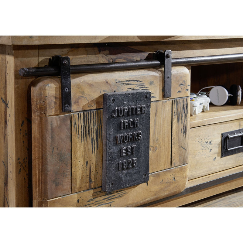 Railway TV Stand for TVs up to 88", Natural