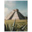 Chichen Itza, reproduction d'art de pyramide maya, affiche de point de repère du Mexique, ruines antiques-87816964-87816959