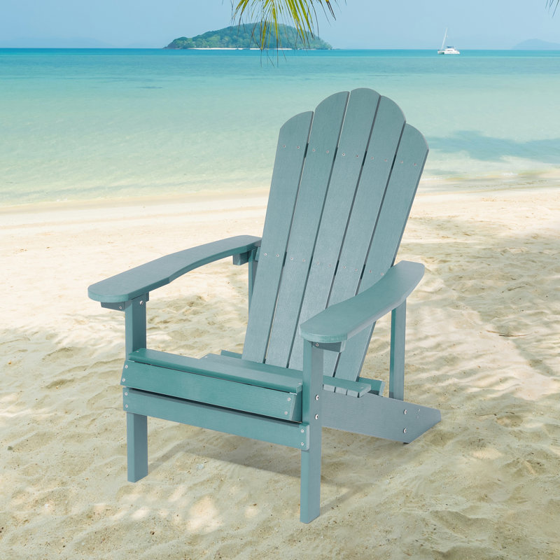 Chaise Adirondack en plastique Halstein, Lac bleu