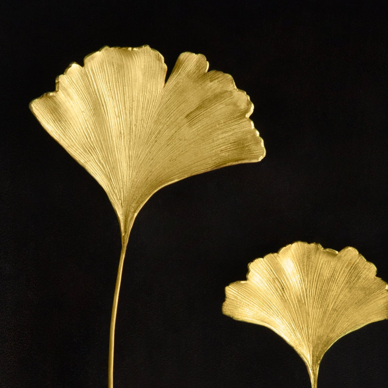 Ginkgo Leaf Shadow Box, Gold
