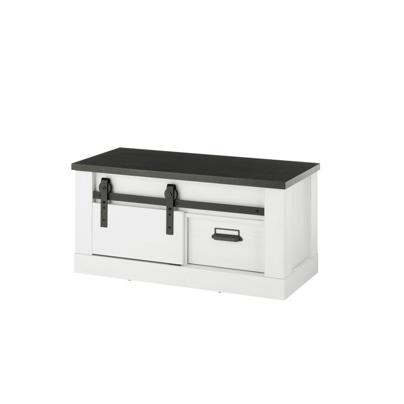 Jackeline Bench with Storage Space, White/Anthracite