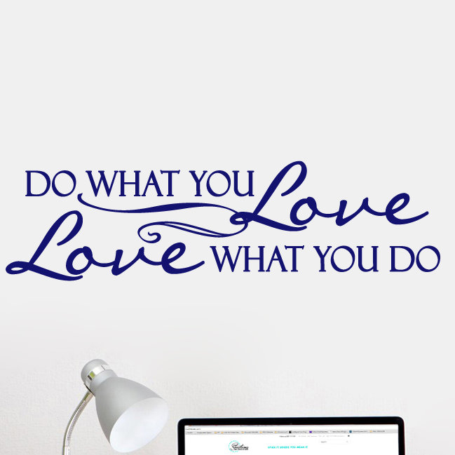 Décalcomanie murale love what you do, Bleu marine