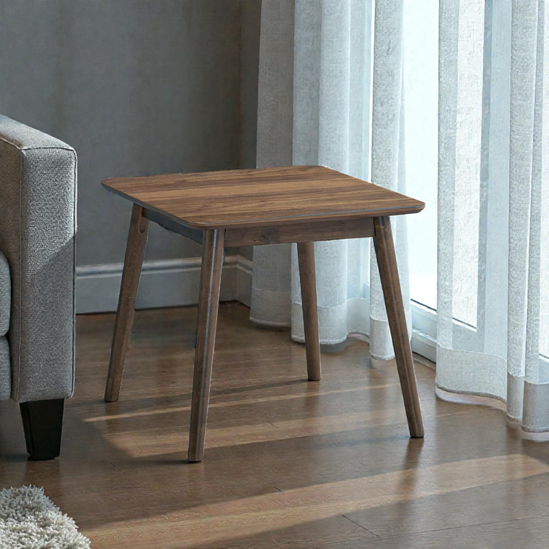 Table de bout Mid-Century moderne en noyer, table d'appoint carrée en bois pour le salon