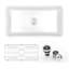 Évier de cuisine rectangulaire 33 po à tablier simple en céramique blanche avec grille et crépine