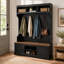Banc d'arbre de ferme 5 en 1 avec rangement pour chaussures, portemanteaux et crochets-1425952868