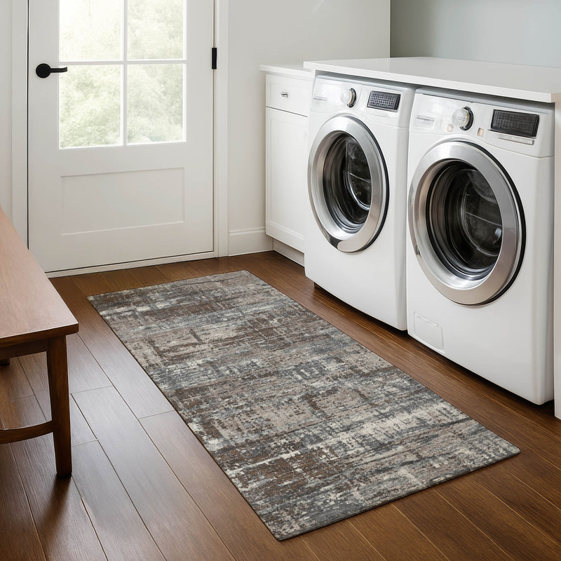 Premium Machine Washable Mouton Geometric Rug, Runner 2'3" x 7'6"