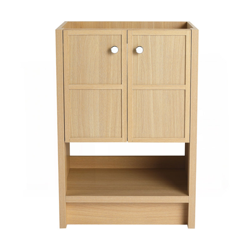 Meuble-lavabo autoportant 24 po, 2 portes à fermeture douce, chêne, contreplaqué (sans le lavabo), 23"