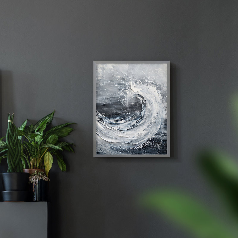 Série NAUTICAL CCX - reproduction encadrée de qualité supérieure - prête à être accrochée - aucun clou requis, Gris