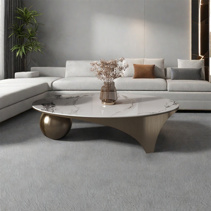 Table basse Modern, H 16,5 po x L 54,3 po x l 27,6 po, Doré