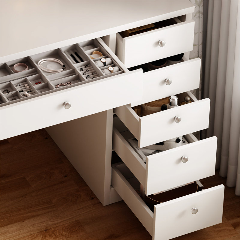 Bureau de coiffeuse avec miroir lumineux à DEL