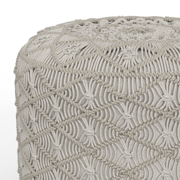 Coates Upholstered Pouf, Cloud Grey