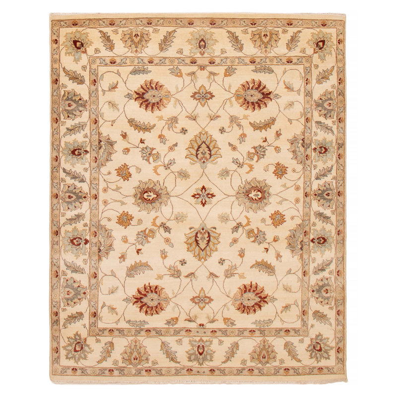 Tapis crème noué à la main One Of Kind Jamshidpour 6 pi 6 po x 7 pi 11 po