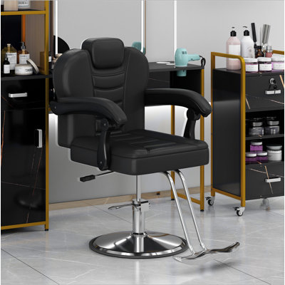 Classic Reclining Barber Chair Salon Chair For Hair Stylist With Heavy Duty Hydraulic Pump, 360° Rotation, Tattoo Chair Shampoo Beauty Salon Equipmen by Mercer41