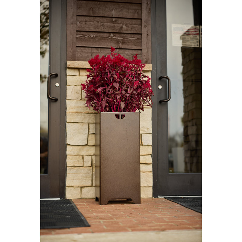 Modern Painted Steel Pedestal Planter