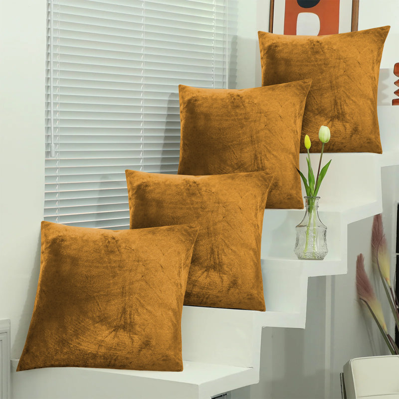 Square Scatter Cushion Cushion Cover, Ochre