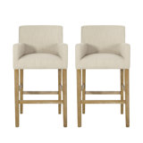Amenata Upholstered Counter Stool with Solid Wood Frame