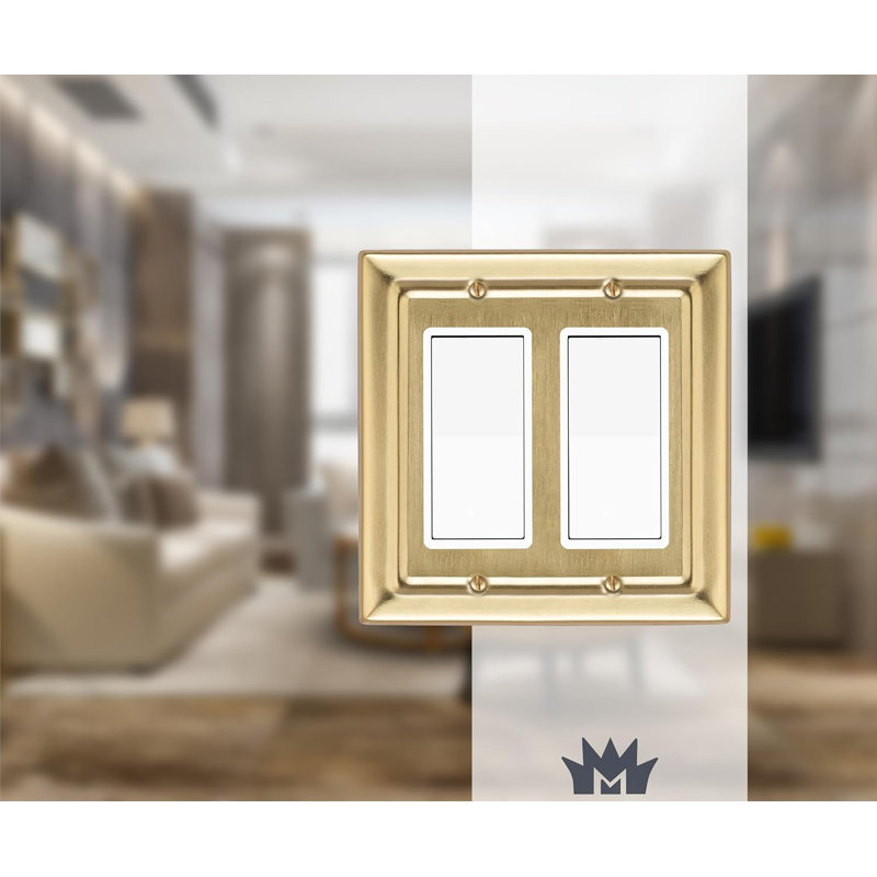 Architectural 2-Gang Rocker Standard Wall Plate, Gold