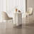29.92" Modern Round Cream White Dining Table Set with 2 Chairs for Kitchen, Bar, Living Room, Small Space-765090282-765090261