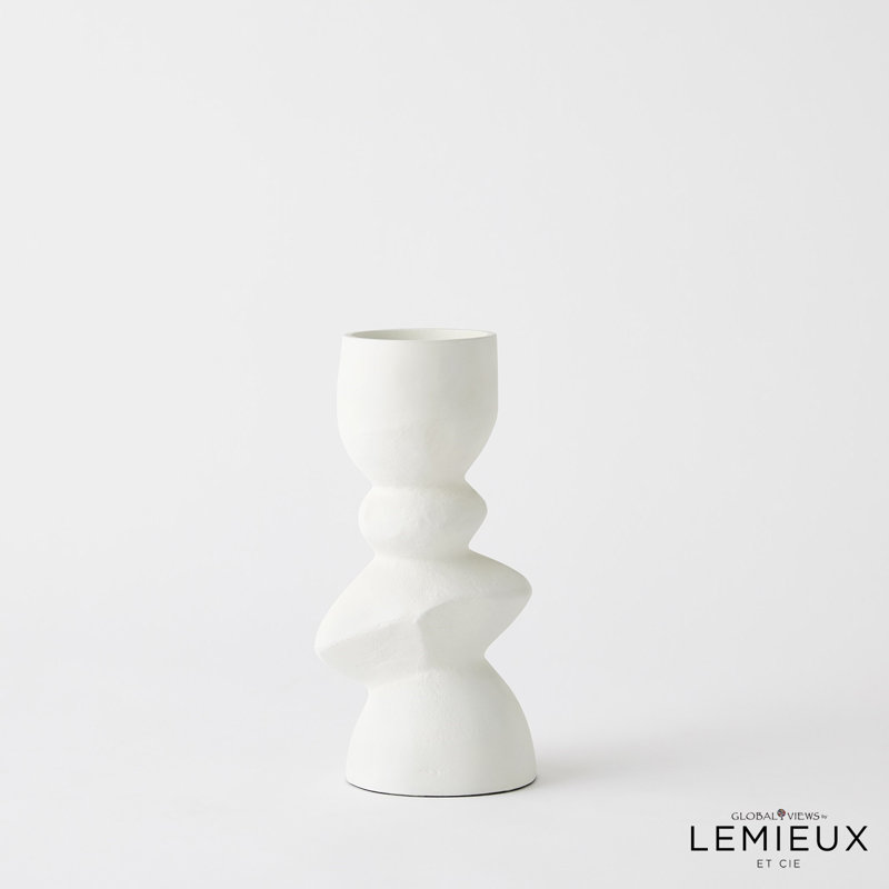 Pradier Candle Holder-White-Med