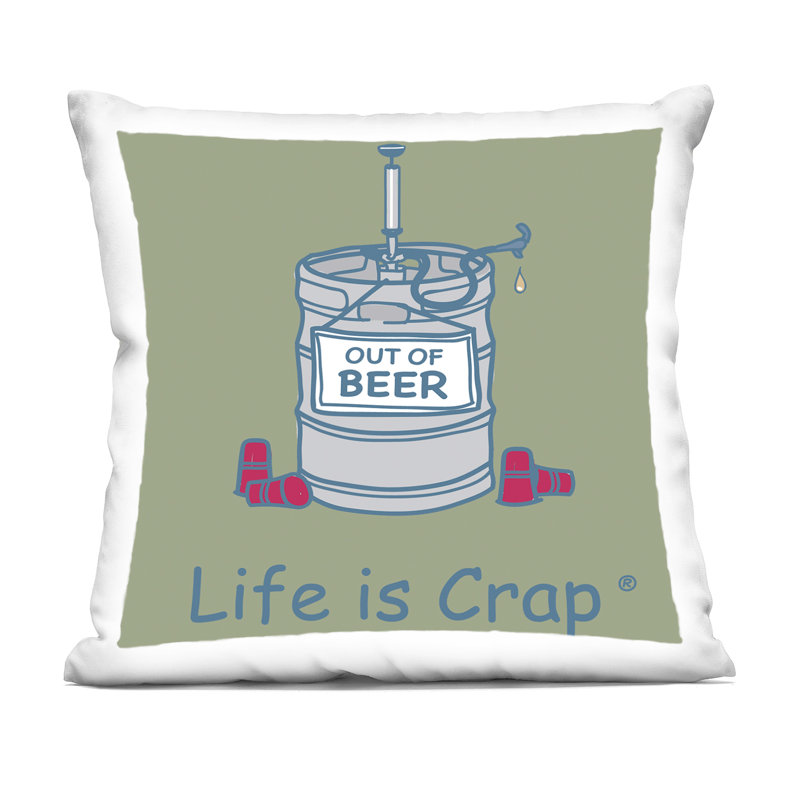 Stupell Industries Funny Empty Beer Keg Design by LIC Throw Pillow