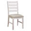 Assortiment de salle à manger 5 pièces - Table rectangulaire en bois et 4 chaises en tissu d'ameublement gris / blanc / brun