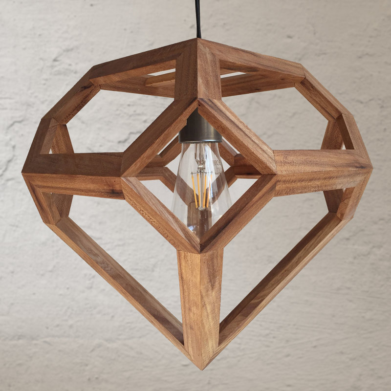 Chewning 1 - Light Oil Geometric Pendant, Oak