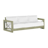 Malta 80" Wide Outdoor Teak Patio Sofa with Cushions