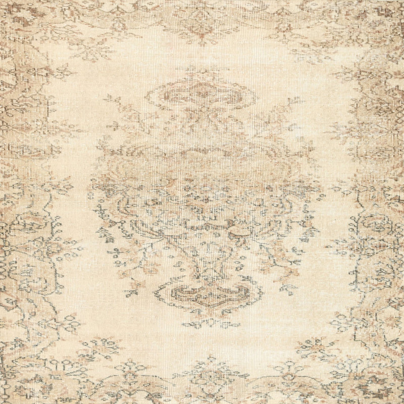 Tapis brun / beige en laine Peay, Carré 6 pi