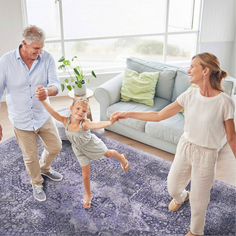 2'6''X10' Runner, Washable Rug, Low-Pile, Non-Slip, Non-Shedding, Foldable, Kid & Pet Friendly - Area Rugs For Living Room, Bedroom, Kitchen, Dining Room Rug