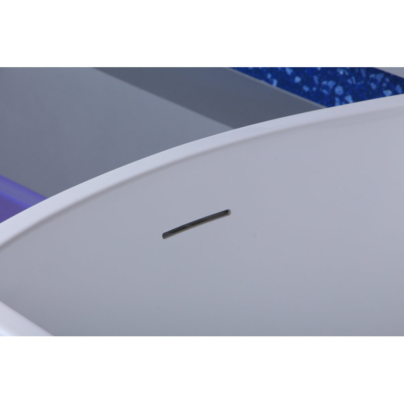 Brock 67'' Glossy White Freestanding Acrylic Bathtub