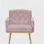 Élégant fauteuil en velours rose avec pieds en métal brillant 4 - résistant à l'épreuve du temps