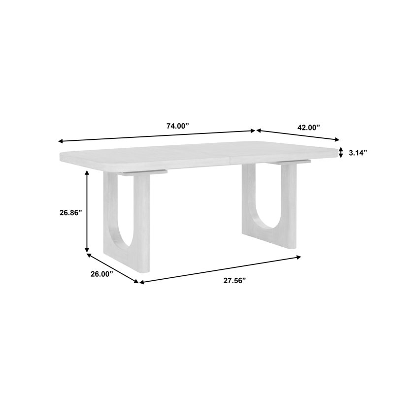 Gray Oak Extendable Rectangular Dining Table with Double Pedestal