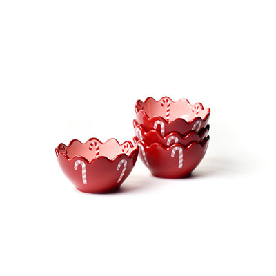Candy Cane Scallop Dipping Bowl Pucker Set Of 4