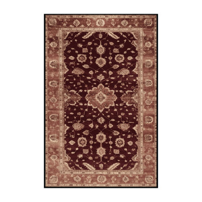 Machine Washable Overdyed Brown Area Rug