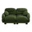 Canapé modulaire confortable à 2 places en tissu de chenille plissé avec siège ergonomique en mousse haute densité, accoudoirs arrondis arrondis et 2 coussins décoratifs ronds-2124159102