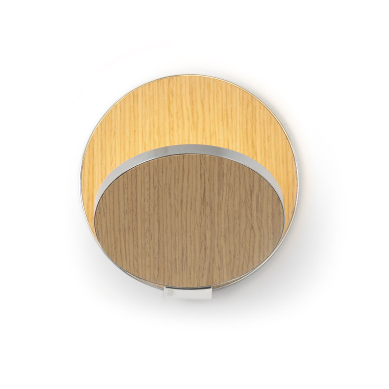 Gravy Plastic and Aluminium LED Plug-in Flush Mounted Sconce, Chrome/White Oak