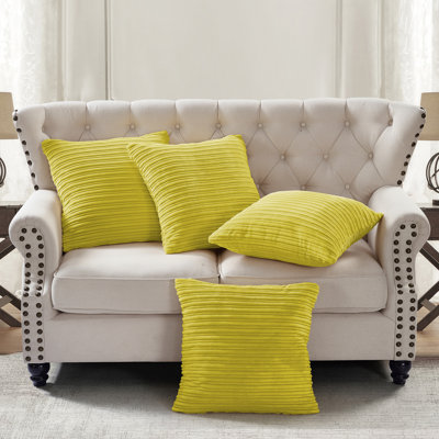 Housse de coussin carré en flanelle nervurée