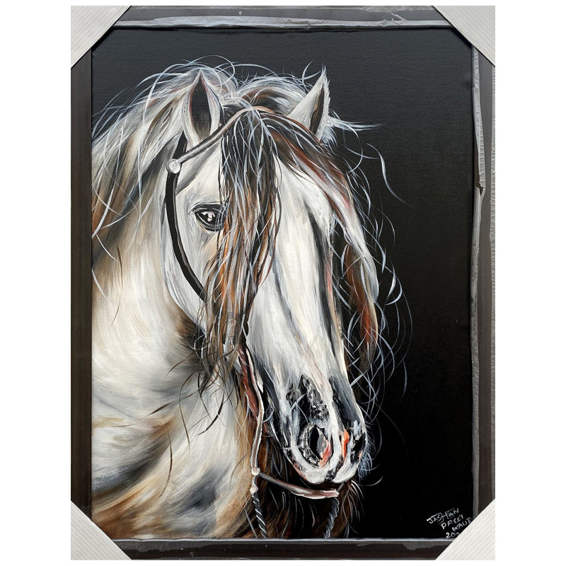 Beautiful Horse | Acrylics On Linen | With Frame  | By Jashanpreet Kaur