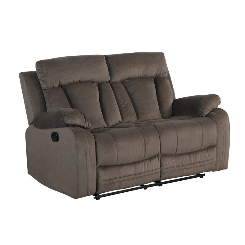 Ullery Upholstered 63'' Reclining Loveseat, Brown