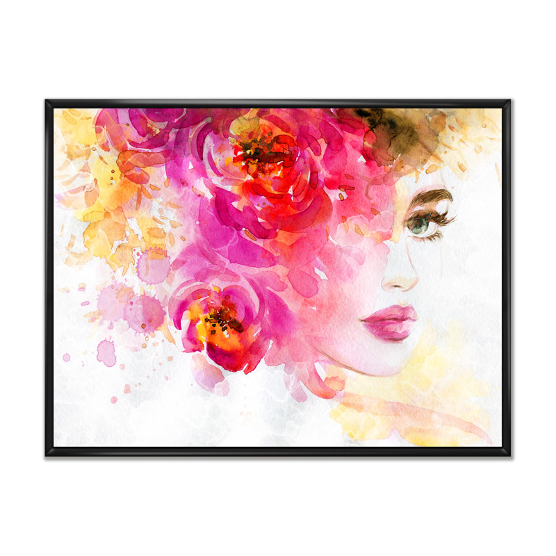 Art floral sur toile, H 16 po x l 32 po x P 1,5 po, Cadre flottant noir