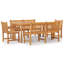 Bithlo 6 - Person Teak Solid Wood Patio Dining Set Rectangular Table-121228692
