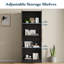 Armoire de 71 po de hauteur avec 4 portes, armoire de rangement pour garde-manger, armoire de garde-manger autoportante, huche de cuisine avec poignées dorées pour la salle à manger, salle de bain, noir-990038481