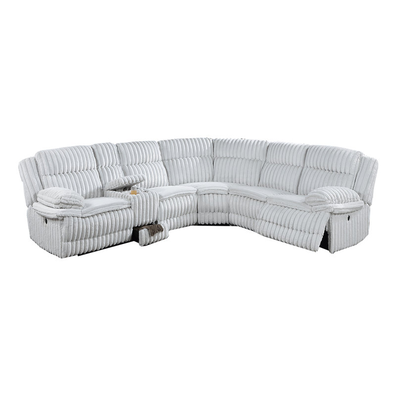 Canapé modulaire Motion, Velours côtelé gris, Alimentation