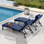 Ensemble de 2 chaises longues d'extérieur réglables avec accoudoirs et roulettes pour la piscine, la cour arrière et la terrasse-1041390658-1041390717