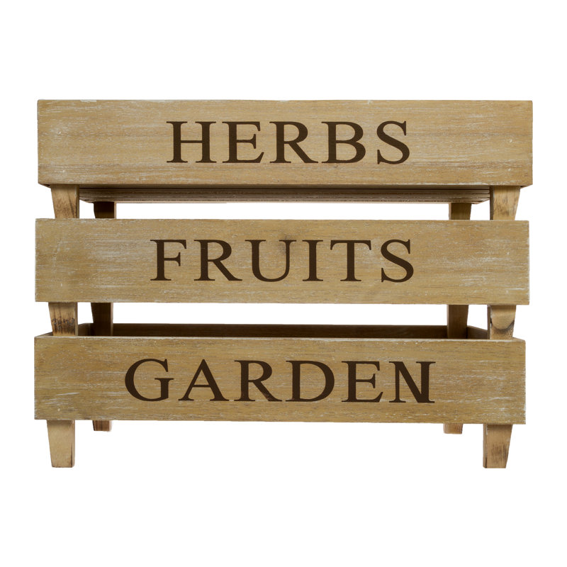Garth Solid + Manufactured Wood Storage Bin, Brown