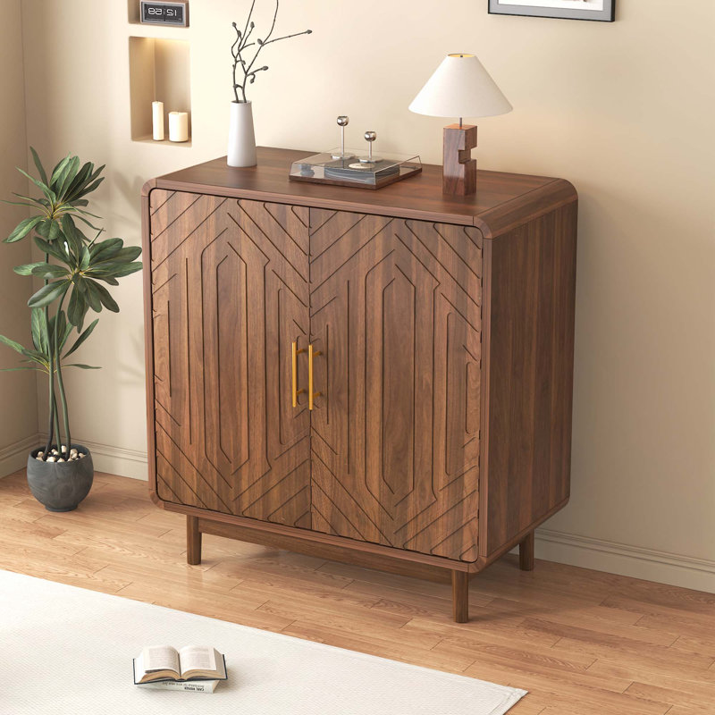 Buffet 31,5 "avec portes et tablettes, Brown