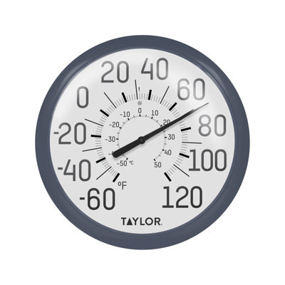 Thermomètre mural Big & Bold Taylor, 13,25 po, bleu marine